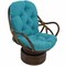 48-inch by 24-inch Solid Twill Swivel Rocker Cushion - Aqua Blue